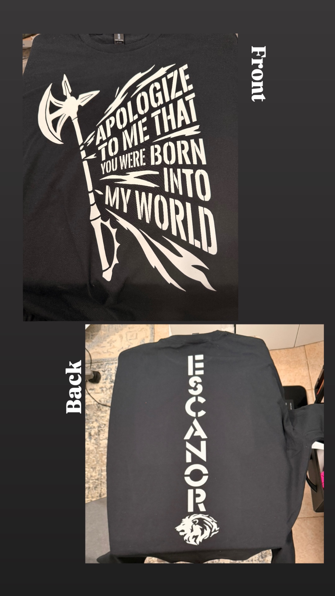 Apparel / Front & Back Vinyl Set